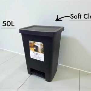 Soft Close Heavy Duty Plastic Pedal Dustbin 50L