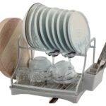 Aluminium Dish Rack with Plastic Tray and Spout