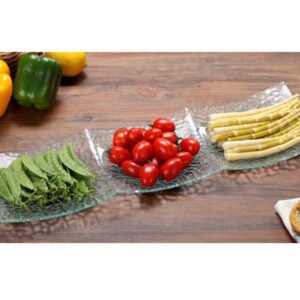 Rectangular Glass dish with 3 compartments