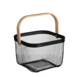 Dosthoff Square Iron Basket with Bamboo Handle MB10