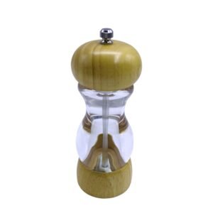 Acrylic+Wood Pepper Mill with Carbon Steel Grinder 16 cm