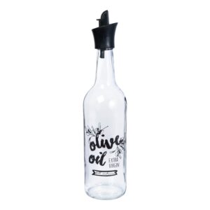 Glass Black Decorated Oil Bottle 750 ml