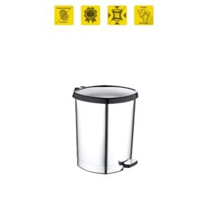 Metallic Color Plastic Pedal Dustbin 6L