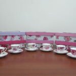 Floral Coffee Cups and Saucers x6