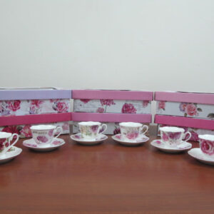 Floral Coffee Cups and Saucers x6