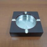 SS Squared Ashtray with Luxury Wooden Case