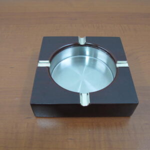 SS Squared Ashtray with Luxury Wooden Case