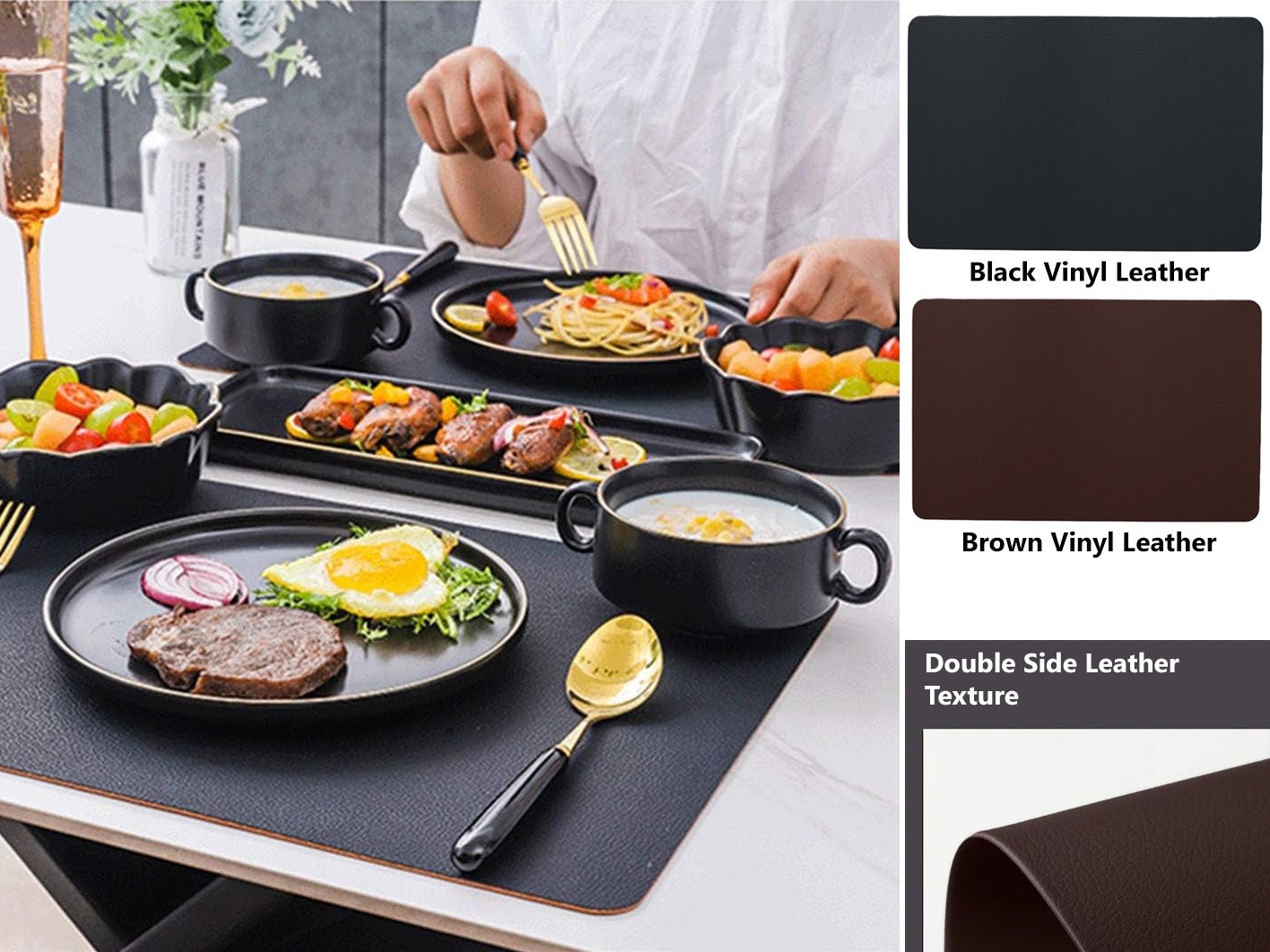 342b42d8c85ce9c53d7f548368f11d17.jpg Rectangular Vinyl Leather Table Placemat 45 x 30 cm