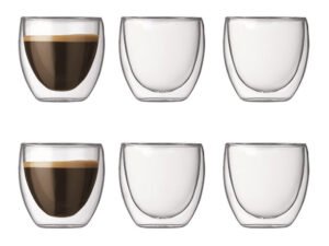 Double Wall Glass Cup 80ml X6