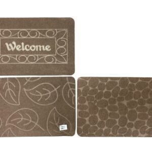 Thin synthetic fiber doormat w TPR backing 78 x 48 cm