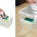 Rectangular Soap Pump and Sponge Bowl 2 in 1