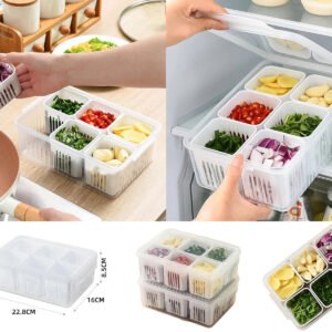 Food Prep Plastic Storage Container with 6 Strainers