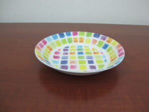 Colorful Squares Deep Melamine Plates X6.