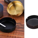 SS Ashtray Black Mat Finish Color 10 cm