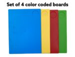Set of 4 thick color coded chopping boards 30x22 cm