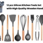 Silicon Kitchen Utensil Set with Wooden Handle 12 pcs