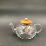 Borosilicate Glass Tea Pot Wood cover 800 ml