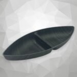Black Wood Color 2 Compartments Snack Bowl