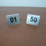 Stainless steel table numbers from 1 to 50