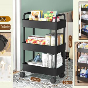 Plastic Rectangular Rack Trolley 3 Tiers