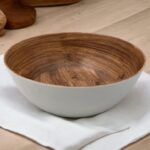Wooden Design Round Melamine Salad Bowl 10"