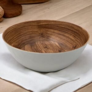 Wooden Design Round Melamine Salad Bowl 10"