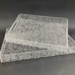 Set of 2 Acrylic Serving Trays w Texture Dessign