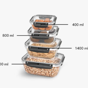 Master Silicon Seal Rect Food Cont Set of 4