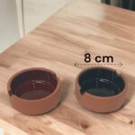 Natural Terracotta Ashtray 8 cm with Colored Glazing