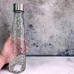 Conical Shape Coral Glass Bottle with SS Cover