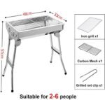 Portable Stainless Steel Barbecue 48x33 cm