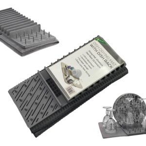 Dish Draining Mat with Dish Rack