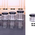 Small Glass Jar with Black Cover 30 ml X4