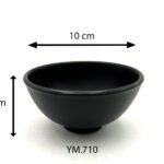 Small Footed Mat Black Melamine Bowl 10 cm