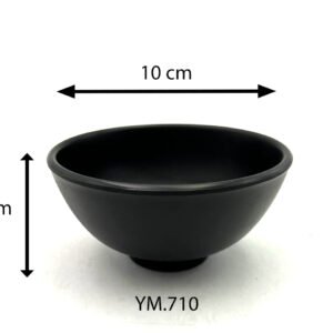 Small Footed Mat Black Melamine Bowl 10 cm