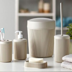 Alesta 5 Pieces Plastic Bathroom Accessories Set
