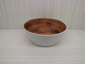 Wooden Design Melamine Bowl X6; 6.25"