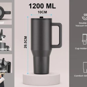 Leak Proof Large SS Tumbler Flip Spout wHandle and Straw