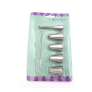5 Stainless Steel cream bag decoration heads with brush