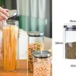 Borosilicate Glass Round Jar Stainless Steel Cover 950ml