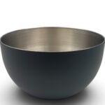 Large Stainless Steel Salad Bowl 24 cm with Black Mat Finish