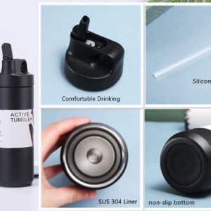 Active SS Bottle with Straw 550 ml - Vacuum Insulation