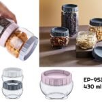 Interlocking Round Food Plastic Jar 0.43 lt