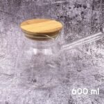 Borosilicate Glass Coffee Pot wooden cover 600 ml