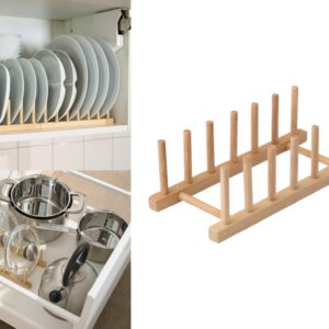 Bamboo Tray and Plates Holder