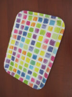 Colorful Squares Melamine Rectangular Tray; 17"