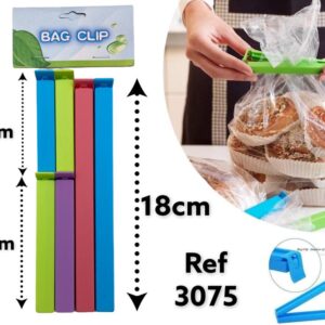 Large Colored Plastic Bag Clip X6
