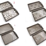 Set of 2 engraved wooden trays