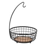 Dosthoff Iron Grid Banana Fruit Basket wBamboo Base MB05
