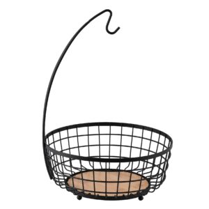 Dosthoff Iron Grid Banana Fruit Basket wBamboo Base MB05